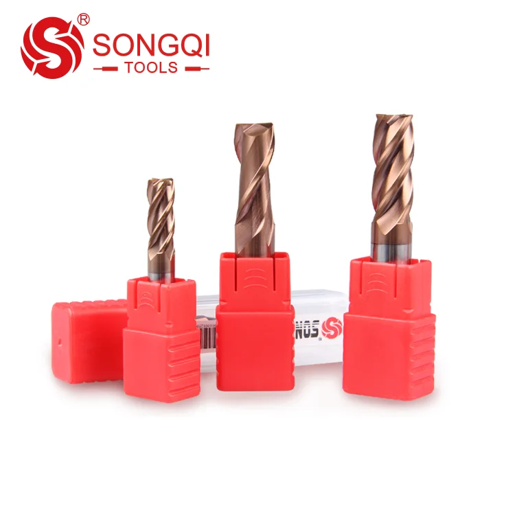 2/3/4 Flute Solid Carbide End Mill Cutters with 45/50/65/68HRC