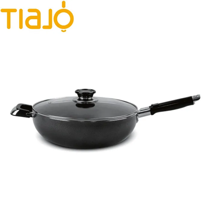 
Environmental nonstick heat resistant coating Chinese aluminum wok pan with Lid 