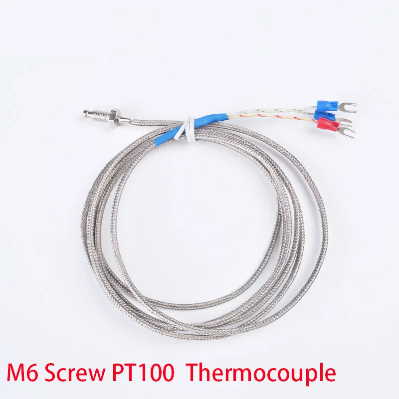 PT100 Screw Thermocouple M6 Screw PT100 Temperature Sensor PT100 Thread Thermal Resistance