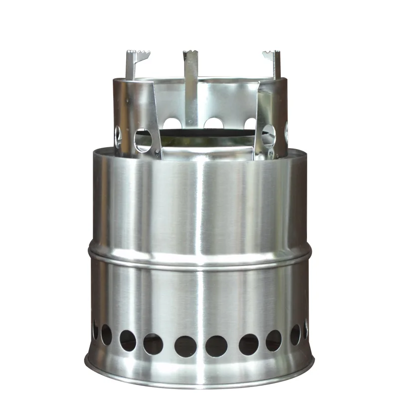 
stainless steel ultralight portable outdoor multi fuel mini fire camping alcohol stove wood stove fro backping 