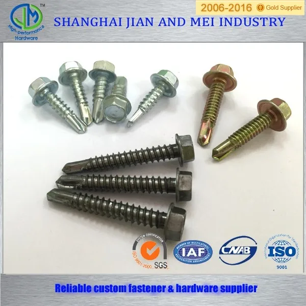 
Red head washer cross recessed hex head self drilling screw 