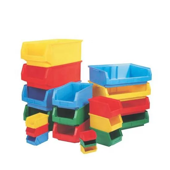 warehouse stack stackable plastic used parts picking storage bins