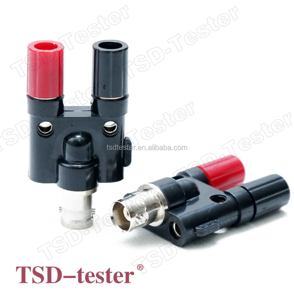 High Quality Male gender double 4mm banana plug BNC adapter BNC adapter with 4mm binding posts,manufacturer of BNC adapte