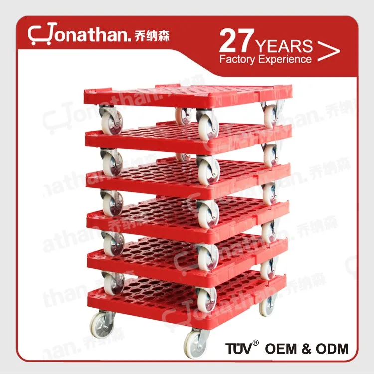 WL-1 support customized meidum duty plastic pallets with wheels
