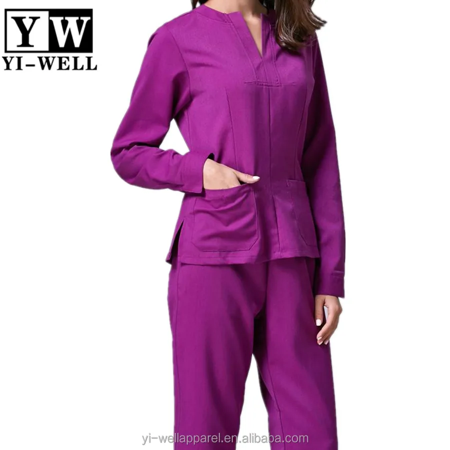 New style hot sale long sleeve nurse uniform set fashionable nurse uniform designs