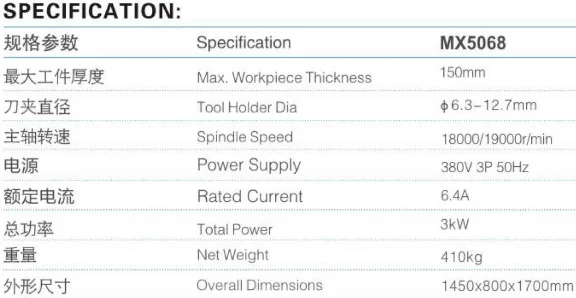 MX5068 Single Spindle Moulder Machine Woodworking Pedal Router For Wood Shaper