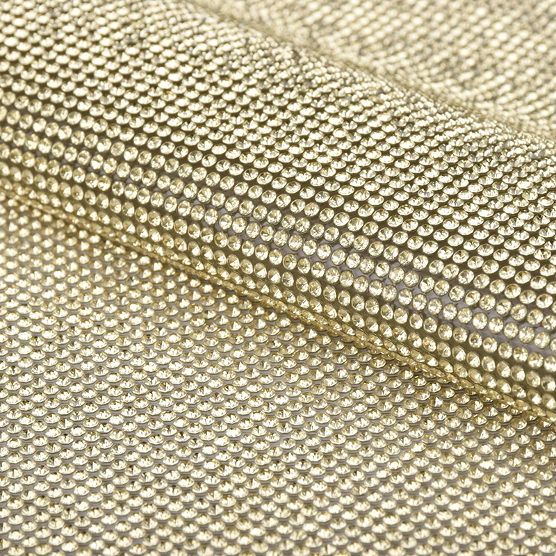 
LOCACRYSTAL Brand Bag Decoration Strass Trim Hotfix Crystal Rhinestone Mesh 