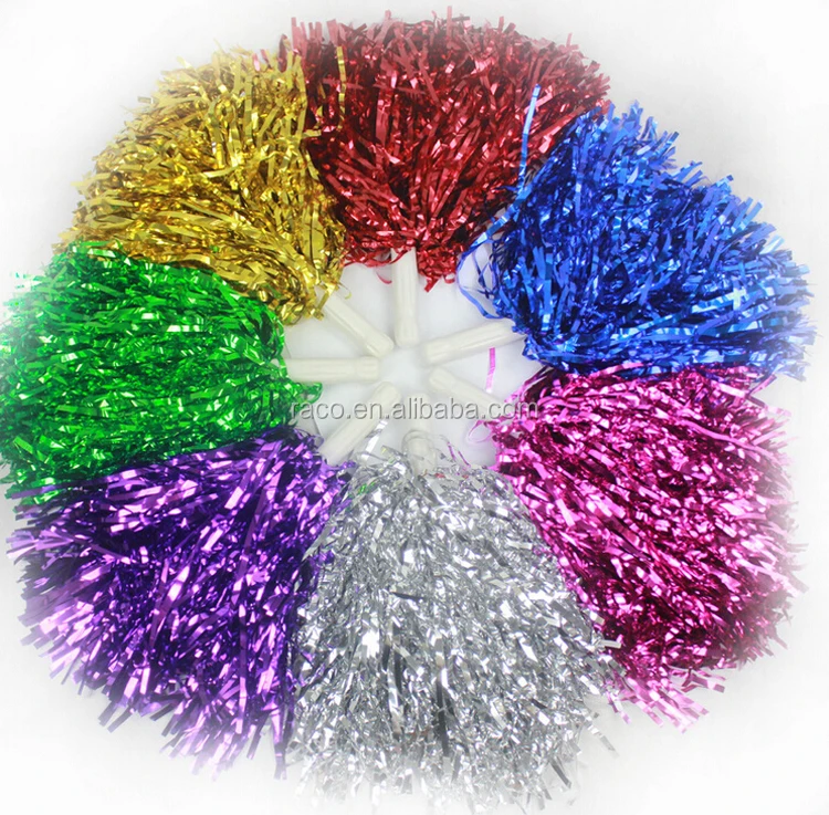 Cheerleaders metallic pet pompones pom poms
