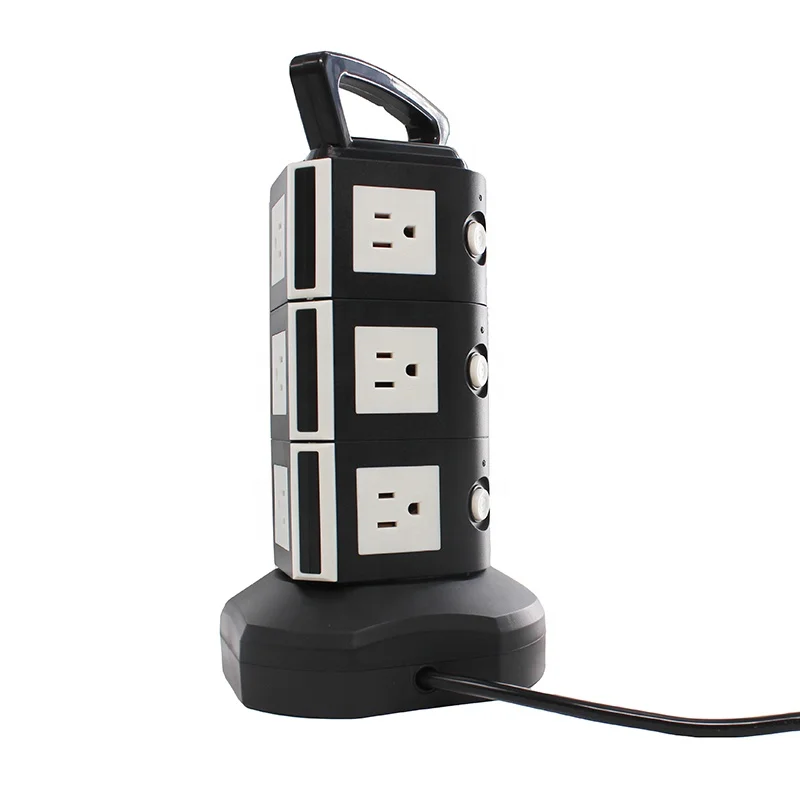 
American safty home use usb power strip outlet power extension cord tower socket 