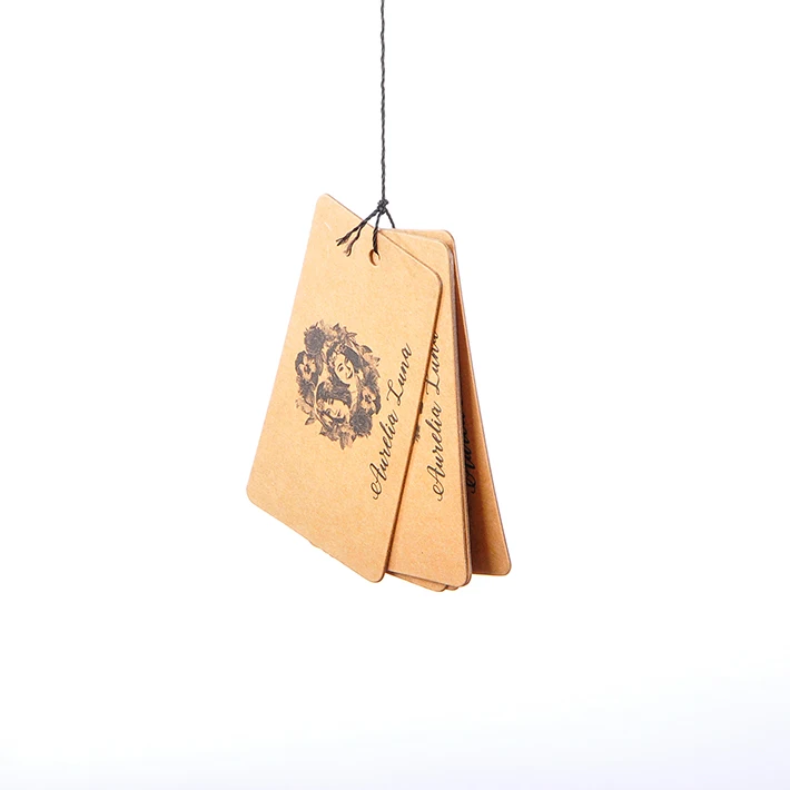 Custom logo recycled kraft paper hang tag with one color on sale