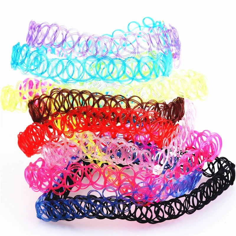 
colors vintage stretch henna hippy tattoo choker necklace 