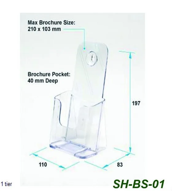Acrylic Wall Mount Brochure Holder Magazine Rack Display Stand catalog Book display for shop transparent plastic display