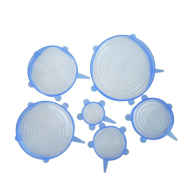 Six sets of food fresh cover Reusable food fresh lid easy to clean Food Grade Silicone Stretch Lids