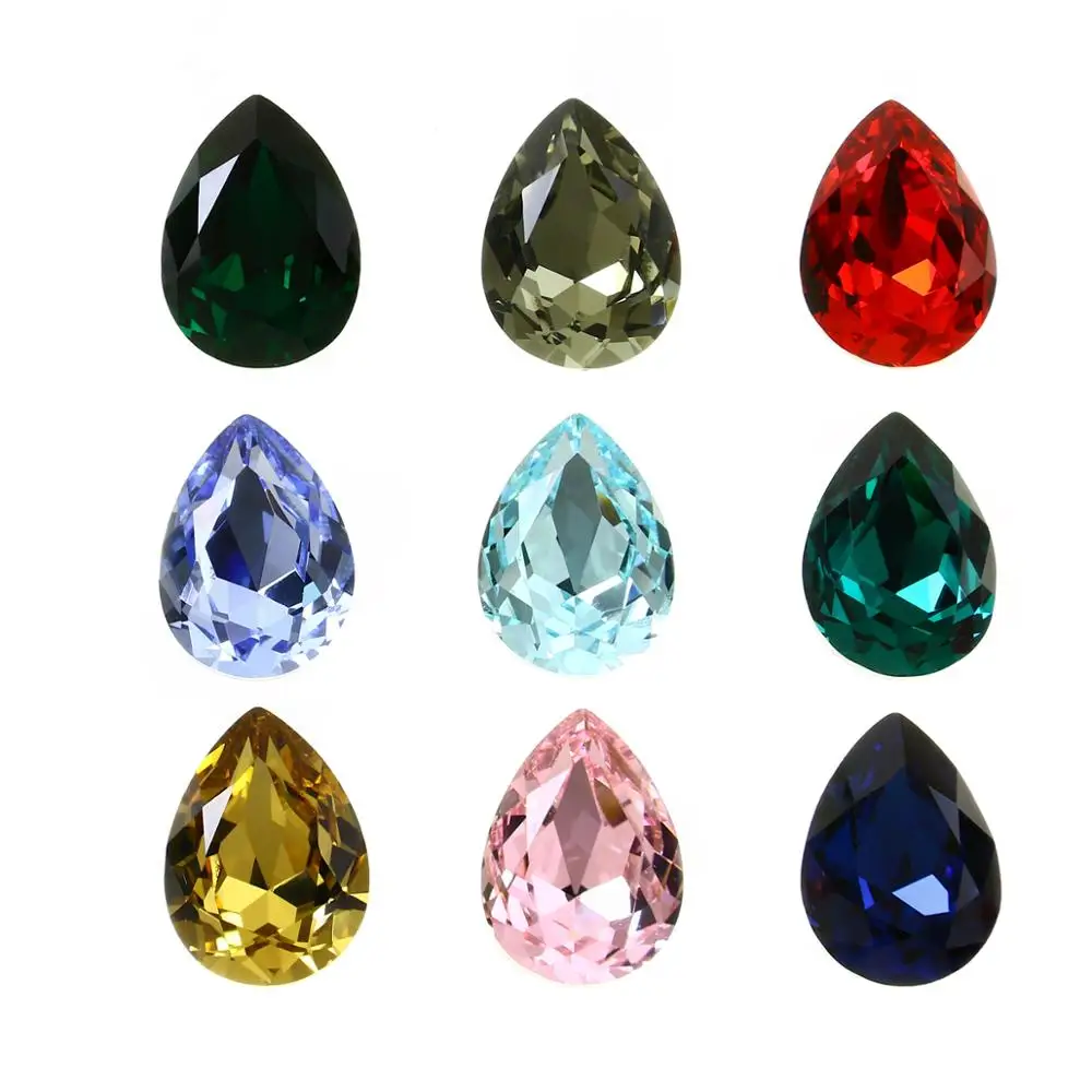 Разноцветные кристаллы в форме капли, модный камень для изготовления ювелирных изделий