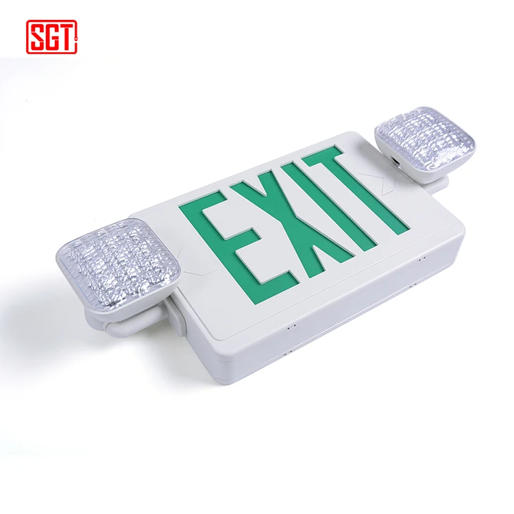 Best sell rechargeable red green exit sign switchable led emergency light for building combo exit sign