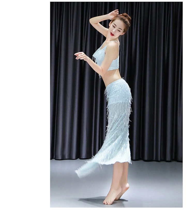 
QC3093 Wuchieal Latest Special Sequin Fringe Cloth Belly Dance Wear 
