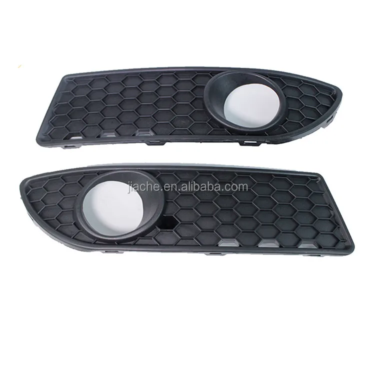 Front Bumper Fog Light Cover Foglamp Honeycomb Grilles Frame for VW Polo MK4 9N3 2005- 2009 Facelift 2PCS/Set ABS Black