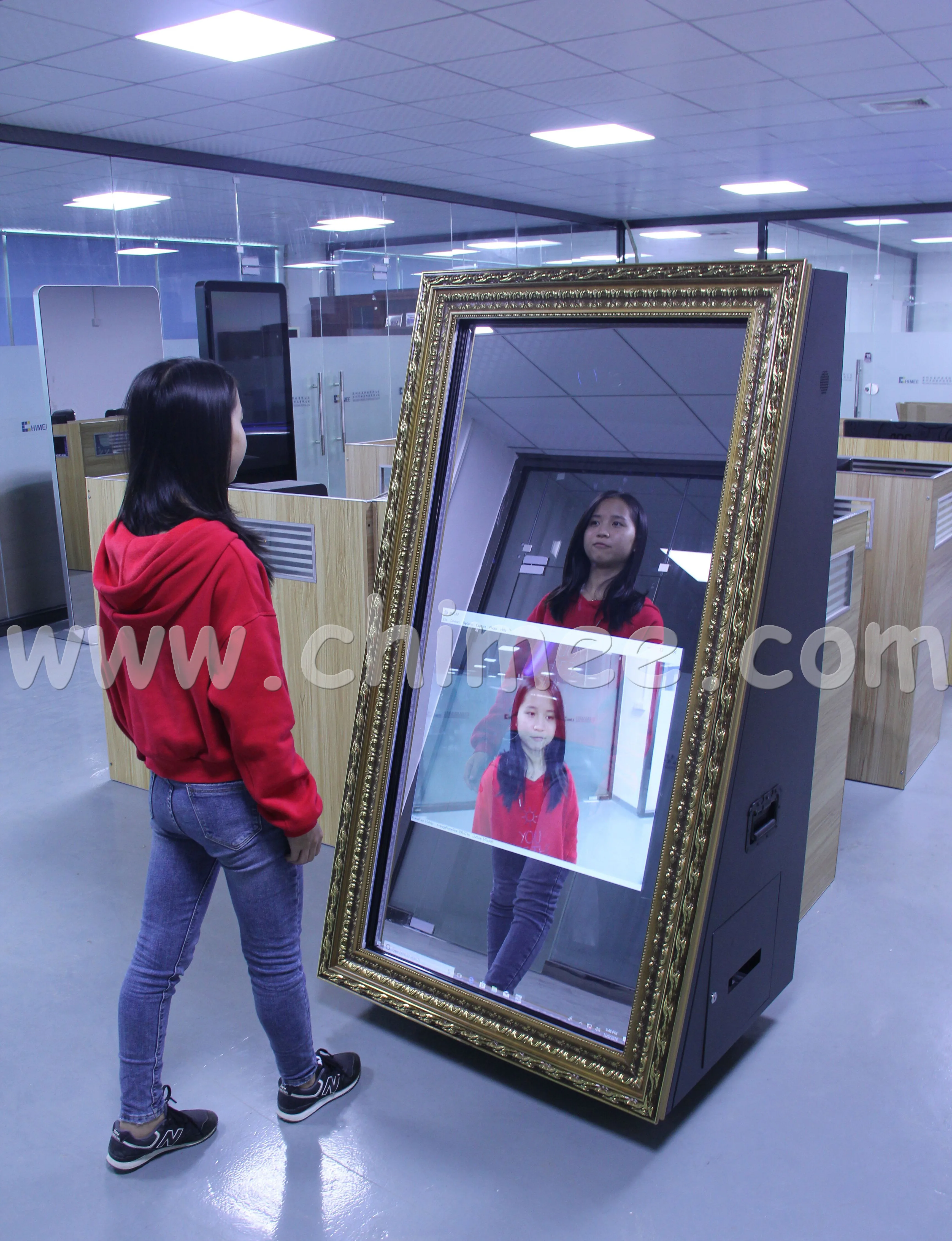 photo booth kiosk touch screen 55 inch magic mirror photo booth