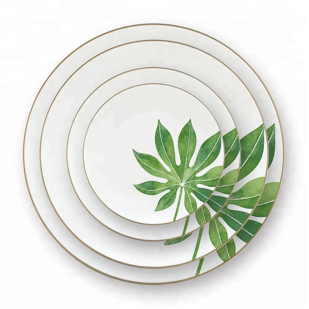 leaf spring ceramic plates wholesale tableware with quality chinese products