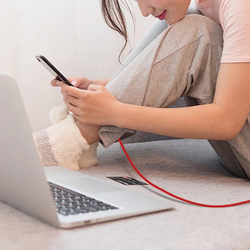 High feedback 2.1a micro usb charging cable nylon braided android micro usb data cable