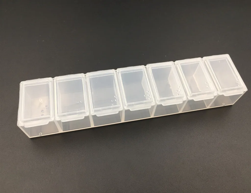 2022 Athmedic food grade weekly simple 7 day rectangle pill box case simple 7 case clear pill case