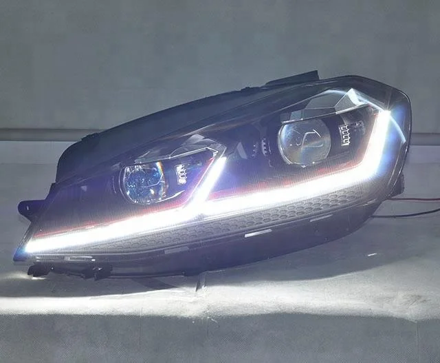 Tluuze BiLED projector lens headlight with red stripe for Golf 7.5 GTI