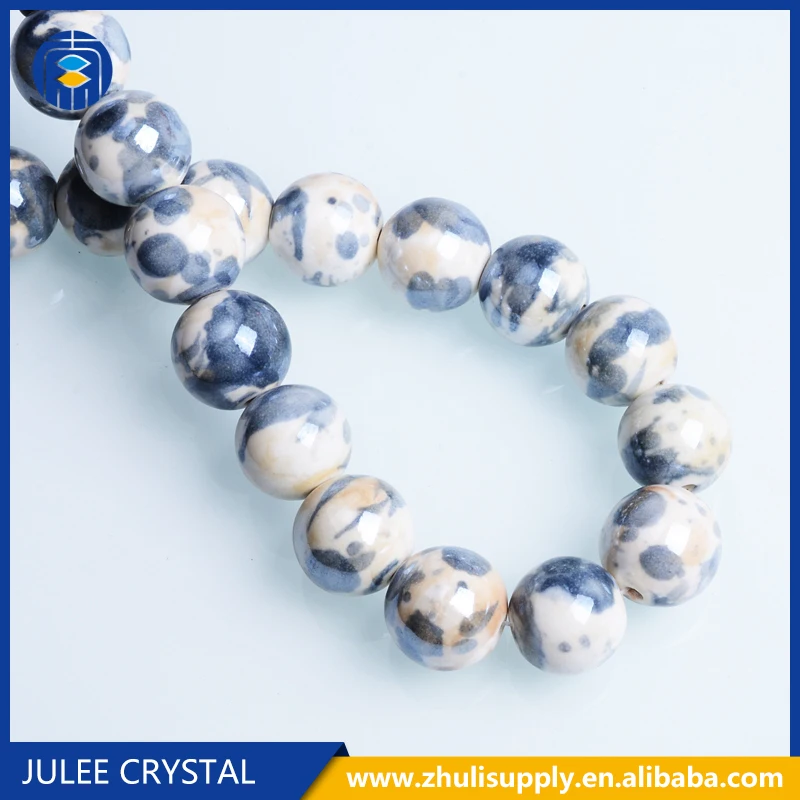 
Customized Colorful Bigger Beads Wholesale Porcelain Round Beads 