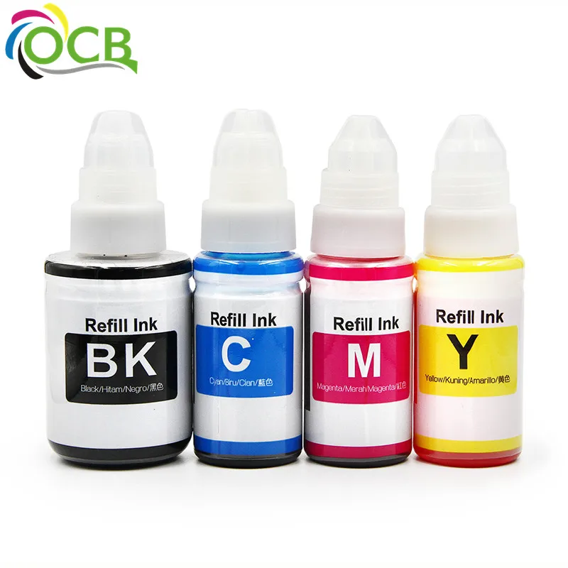 Ocbestjet 4 Colors 70ML Universal Dye Ink For Canon Pixma G2000 G3000 G3100 G3110 Inkjet Printer