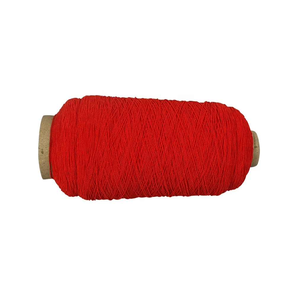 pink color covered elastic yarn double cover yarn elastic knitting latex rubber yarn for socks