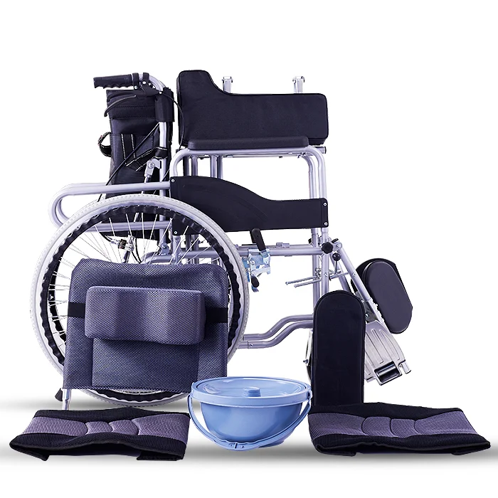 
Tianjin Lightweight Manual Reclining Commode Wheelchair with Toilet 