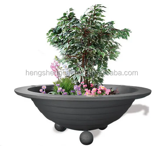 Small Round New Style Cast Iron flower pot with three balls on the bottom / pot type planter