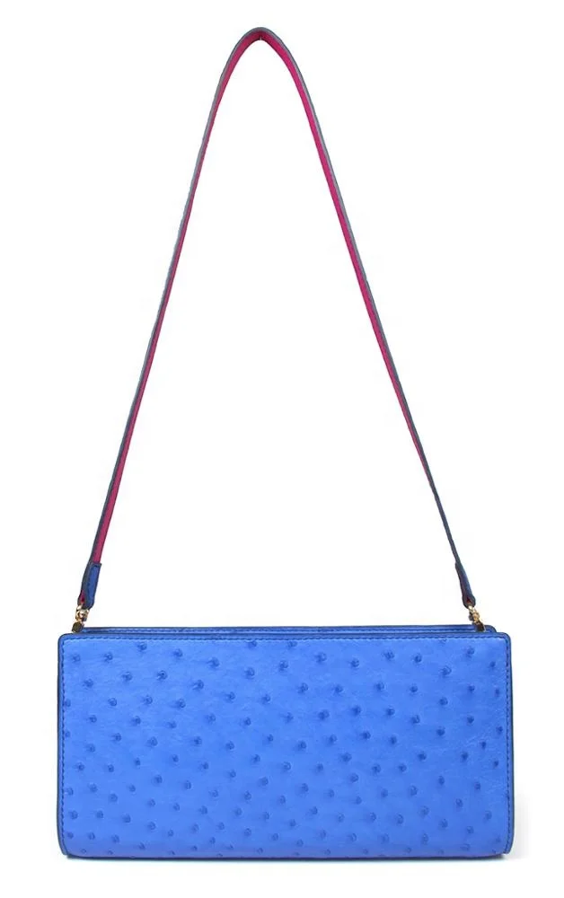 Wholesale designer fashion Ostrich Leather clutch bag for women, leather wallet