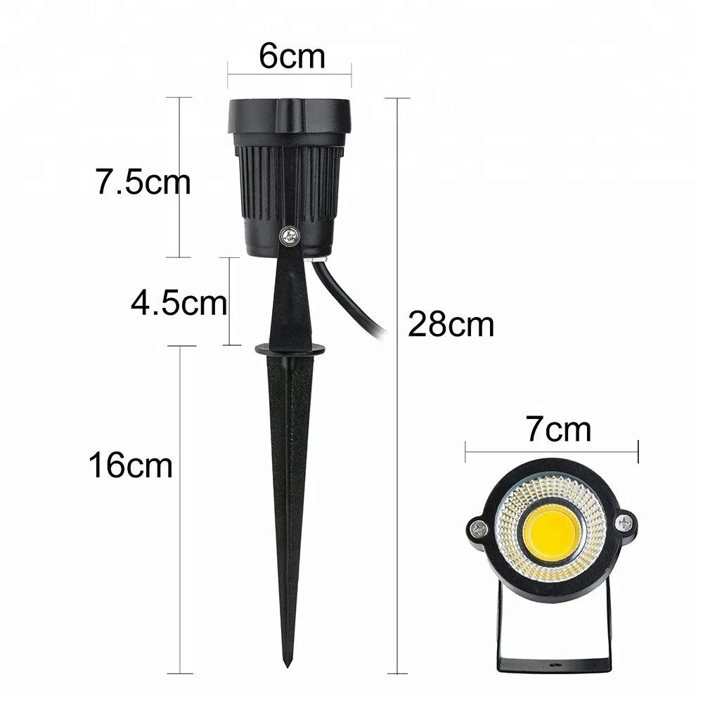 High power IP65 3w 5w 7w 9w waterproof outdoor garden pin spot light
