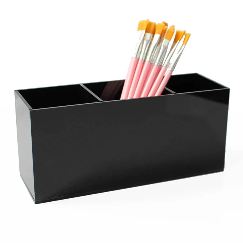 Acrylic Makeup Organizer Brush Mascara Lipstick Stand Case Jewelry Box Cosmetic Holder Storage Box 3 Lattices Organizer Box