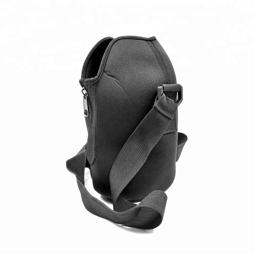 Promotional Zipper Growler Holder Sleeve With Strap Neoprene Cover For Kettle, Beer, Water Bottle