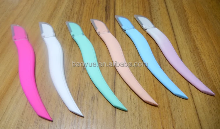 2022 hot sale girl ABS or Rubber coating grip handle eyebrow razor/good quality eyebrow knife/eyebrow trimmer