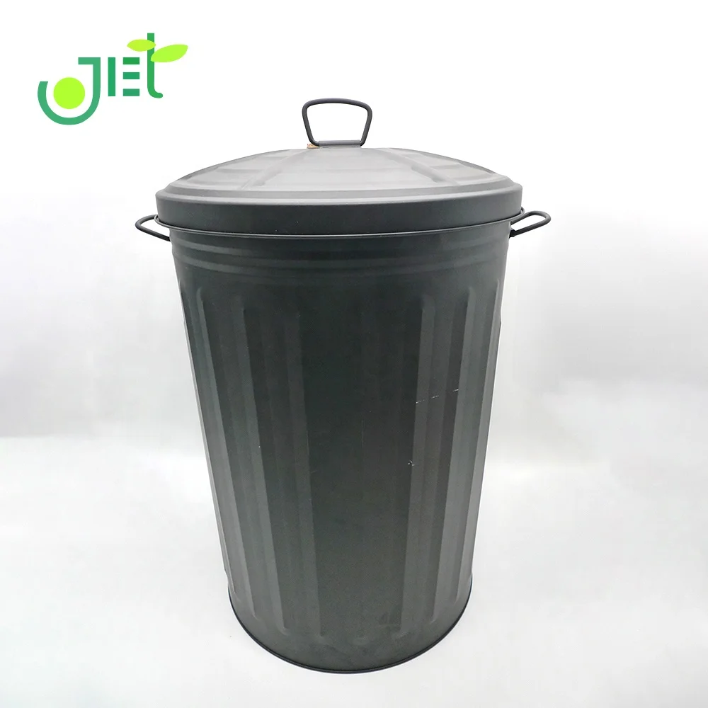 
With cover and handle on top and 2 sides Large Metal Dust Bin 