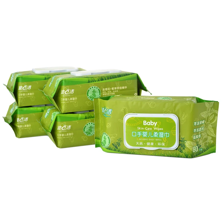 Собственная Марка, не спиртовая, ультракомпактная одноразовая дешевая заводская цена, оптовая продажа, Детская влажная салфетка с пластиковой крышкой