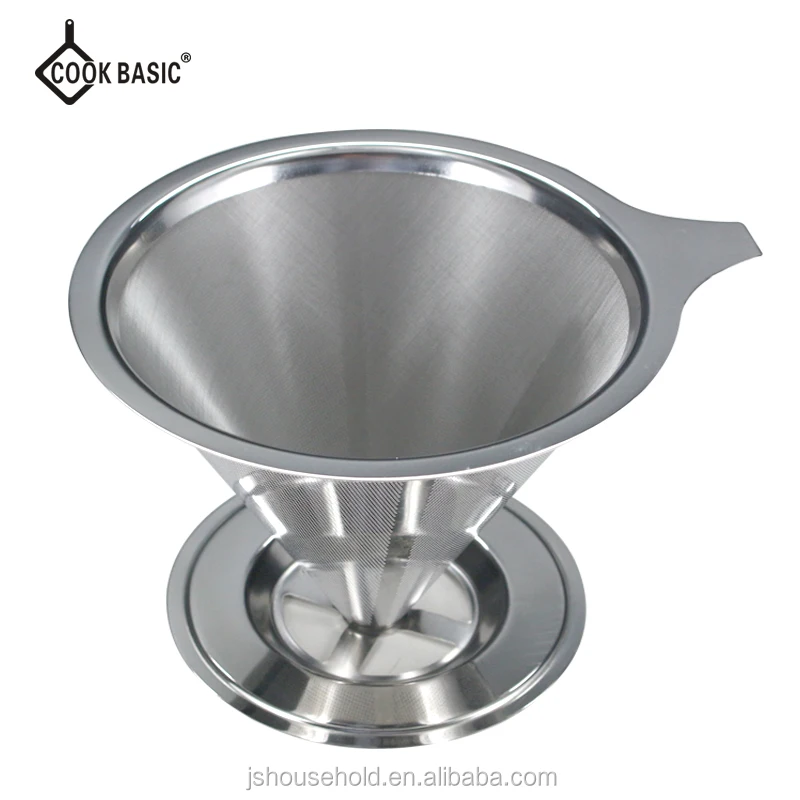 Steep Discount Stainless Steel Tea Dripper Pour Over Coffee Filter Dripper Bag with Stand
