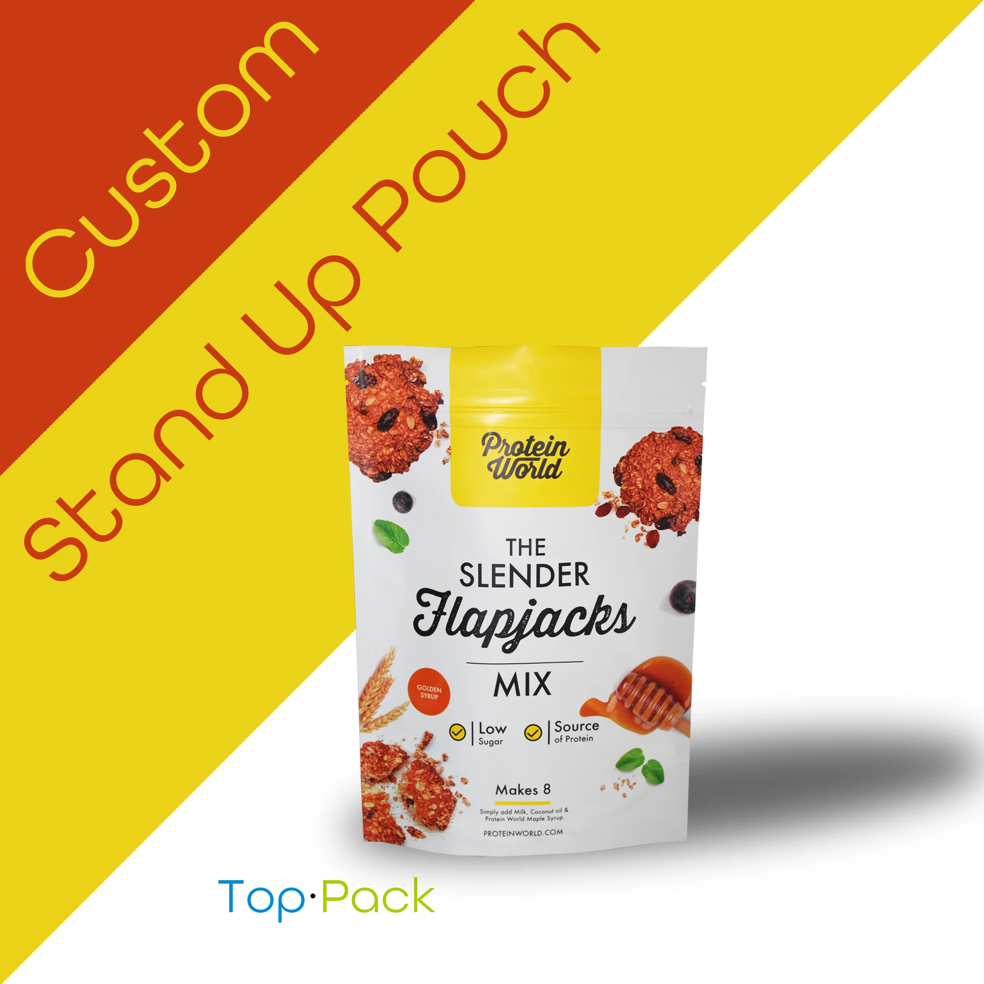 Zip bag custom digital printing plastic aluminum foil stand up pouch for pancake