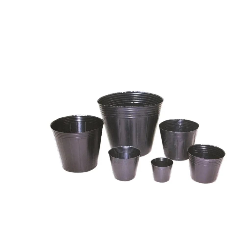 
Round plastic flexible black flower nursery pots 