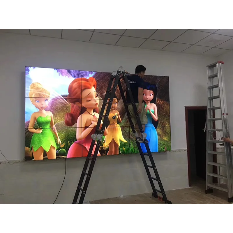 Multi-screen 55inch 3.5mm tv 2*2 3*3 DID panel floor standing lcd video wall
