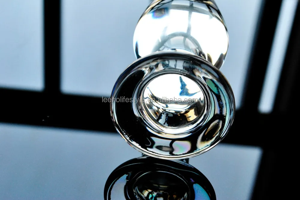 38mm glass butt plug anal dildo bead crystal ball fake male penis