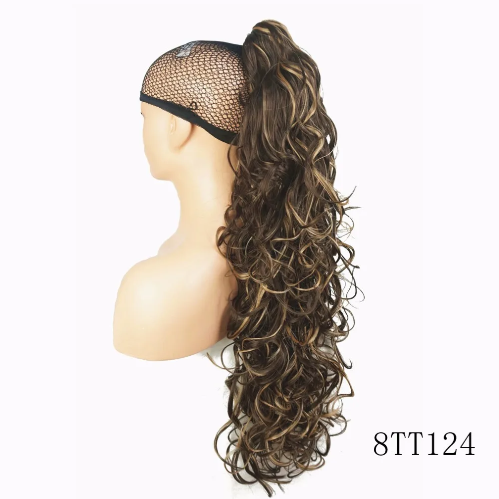
Wholesale price factory Long Curly Claw Clip ponytail hair extensions 32 inch synthetic hair wigs ponytails 