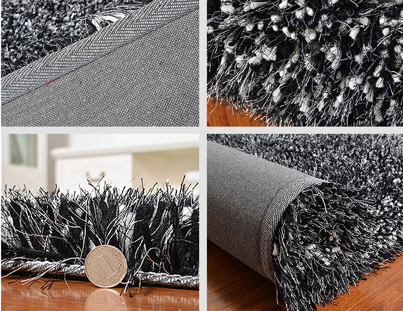 6 см ворсовые коврики классического цвета черные белые смешанные ворсистые с латексным хлопком Нескользящая