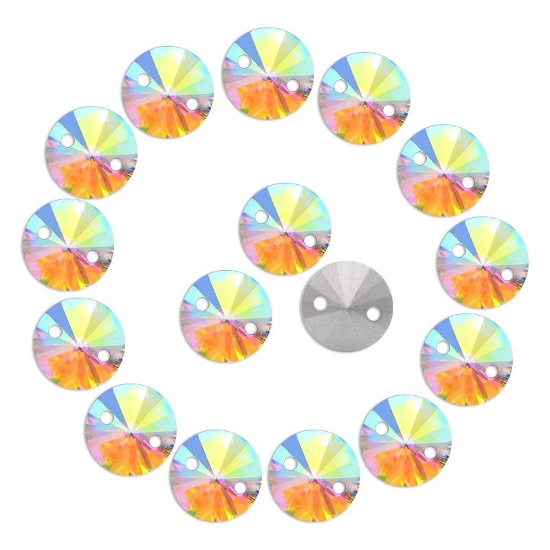 New factory direct crystal AB  satellite shape sew on stone pointback rhinestone wedding dress&garment decoration