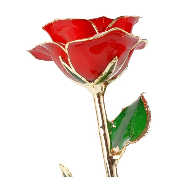 hot manufacture supply 24K gold plated real preserved fresh rose gold rose  for Valentines Day Direct Factory Wholesale