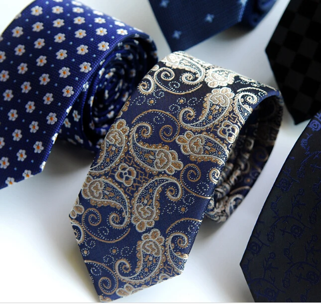 
S11265A High quality Korean style Custom Mens Skinny Checks Silk tie 