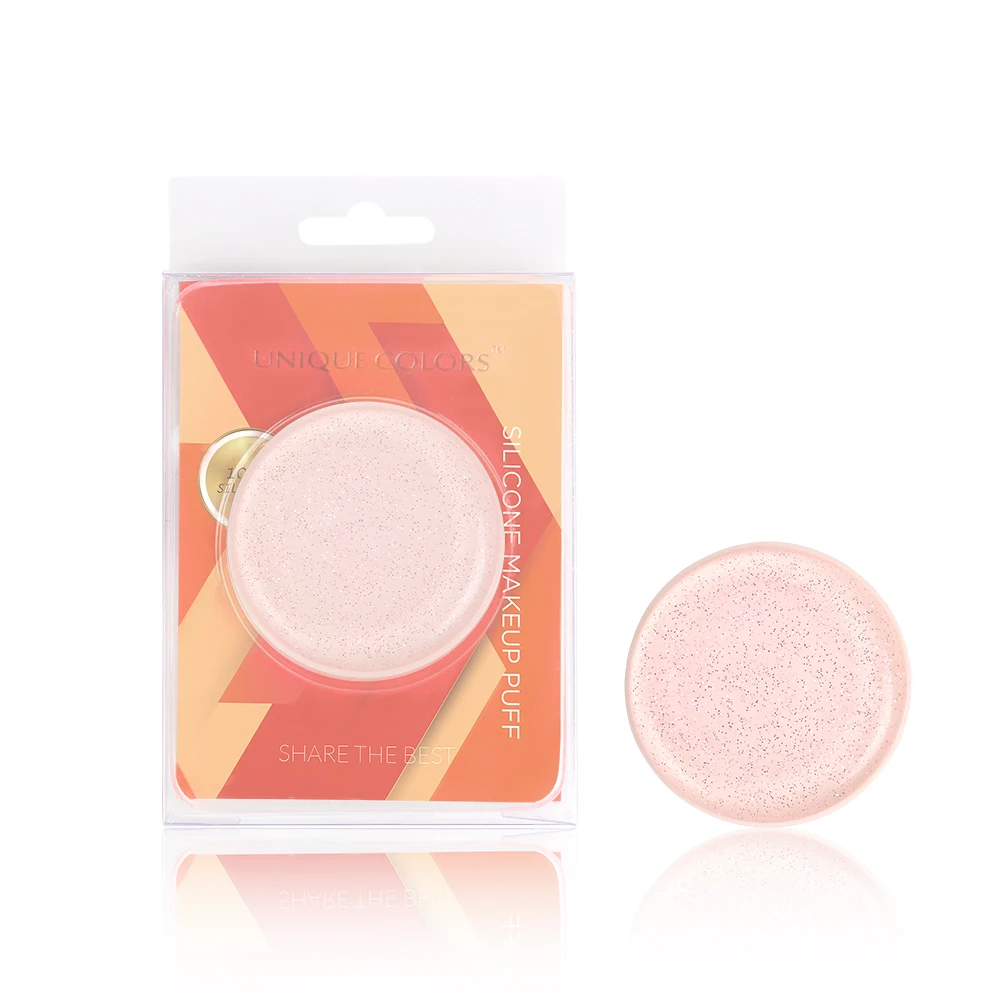 Round Shape Foundation Beauty Tool Glitter Silicone Makeup Sponge Powder Puff