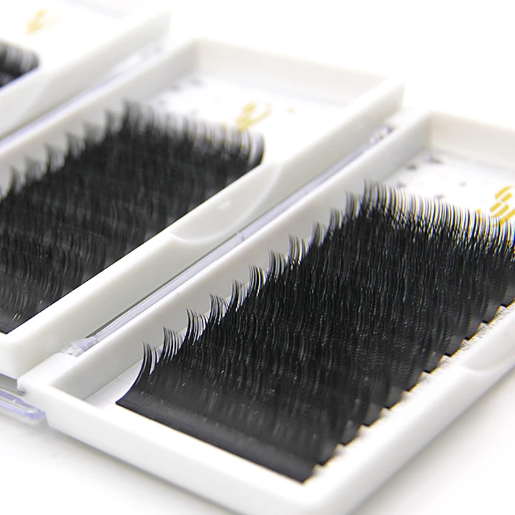 Предварительно fanned ellipse плоские накладные ресницы 3d korea fan